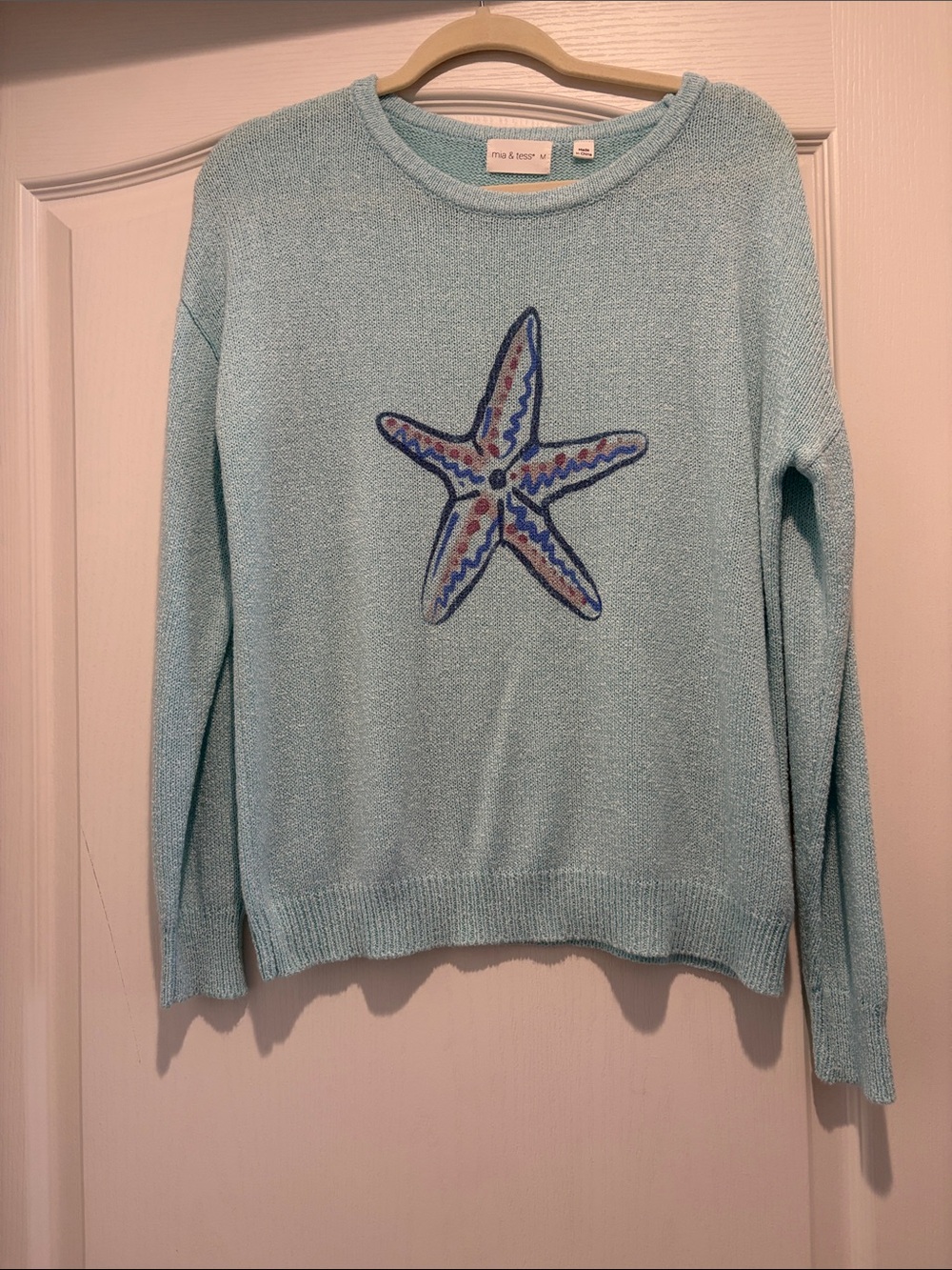 sea & tee Seafoam Starfish Crewneck Sweater - Womens